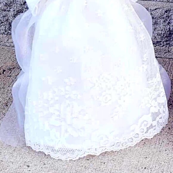 Christmas Black Angel Tree Topper With Candles & Lights White Gown Doll - Picture 5 of 5